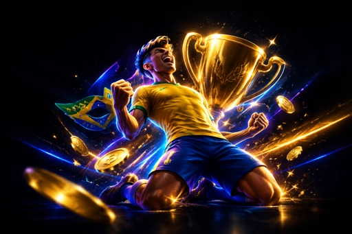 Estádio de futebol iluminado à noite antes do jogo